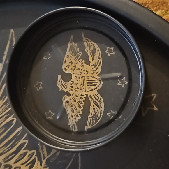 50's Ametican Eagle Mid-Century Black Gold Theme Metal Serving TrayCoasters set - Picture 4 of 6